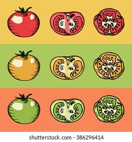 Six different tomatoes