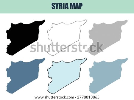 Six distinct Syrian cartographic renderings offer diverse visual approaches. Ideal for geopolitical analysis and educational materials.