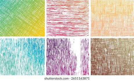 Seis fondos texturizados distintos con patrones de líneas abstractas en varios Gradientes de color.