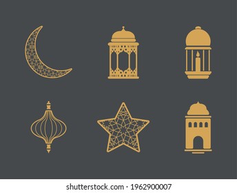 Sechs eiserne Mubarak-Set-Symbole