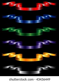 Six elegant metallic or silky ribbons set.