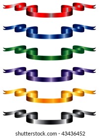 Six elegant metallic or silky ribbons set.