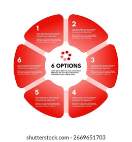 Diagrama de seis elementos, Plantilla de infografía, 6 opciones
