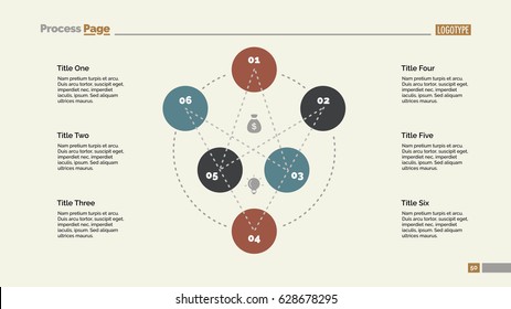 Six Elements Flowchart Slide Template