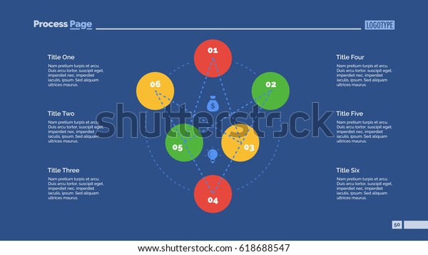 Six Elements Flowchart Slide Template Stock Vector (Royalty Free ...