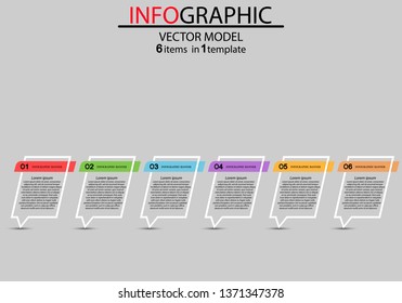 Six elements of infographics in the form of a rectangular tablet.Can be used as a business,advertising, presentation,process diagram, workflow layout, banner, flow chart, info graph,concepts,tables.