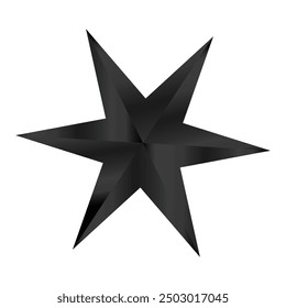Six end star illustration Minimalistic star icon isolated on white.