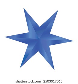 Six end star illustration Minimalistic star icon isolated illustration on the white.