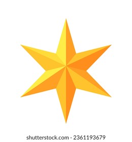 Sechs End-Stern-Vektorgrafik. Minimalistische Sternsymbol einzeln
