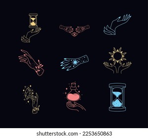 Sechs Esoterstil-Set-Symbole
