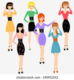 Six fashion girls