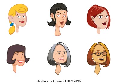Six Female Faces