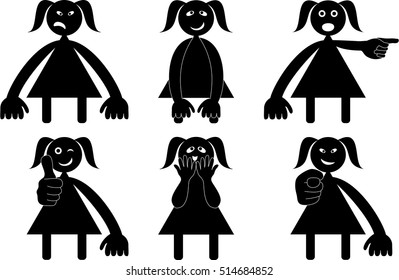 Six figures with various emotions