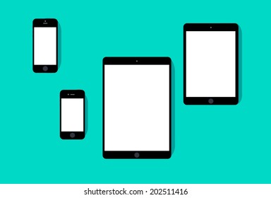 Six flat gadget mockups 