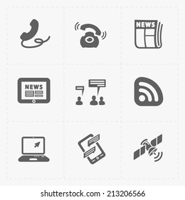 Six Flat social icons set on White