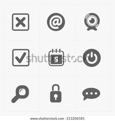 Six Flat social icons set on White