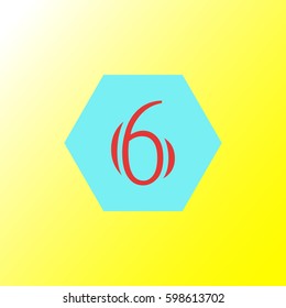 Six flat vector