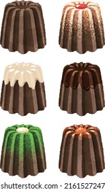 Seis Sabores del conjunto de ilustraciones de Canele