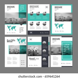 Six flyer marketing templates with photo, text and map.