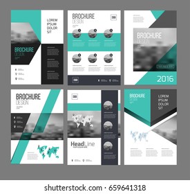 Six flyer marketing templates with photo, text and map. Sale Brochure layout vector set for business. 