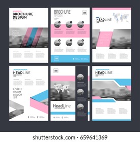 Six flyer marketing templates with photo, text and map. 