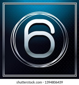 six font number over metallic texture