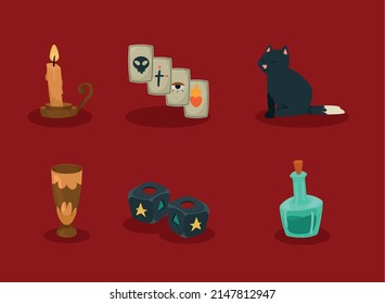 six fortune teller set icons