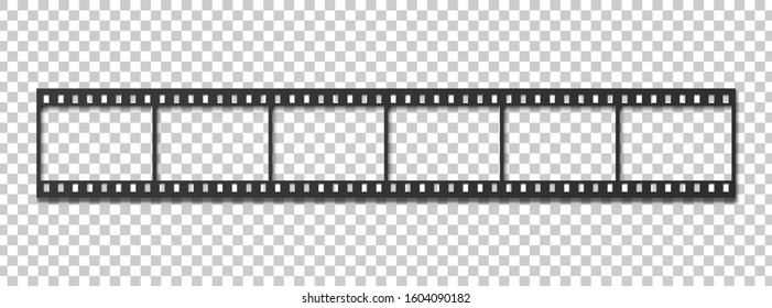 Six frames of 35 mm film strip. Vector illustration.