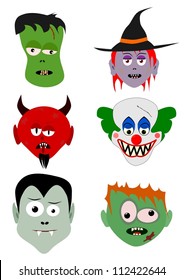 six funny halloween faces