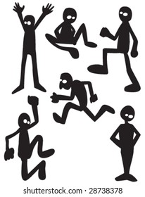 Six Funny Silhouettes Stock Vector (Royalty Free) 28738378 | Shutterstock