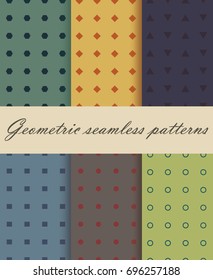 Six Geometric Seamless Patterns. Vintage Patterns