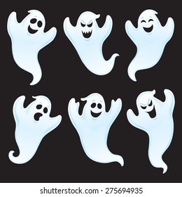 Six Ghost Characters with Assorted Expressions