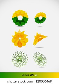 Six graphic elements with natural motive