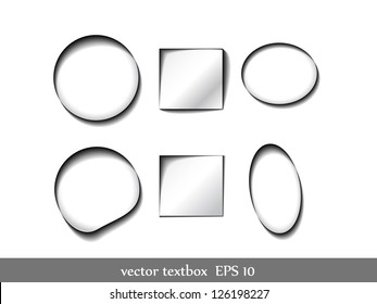 Six graphical elements imitating paper suitable as a base for text