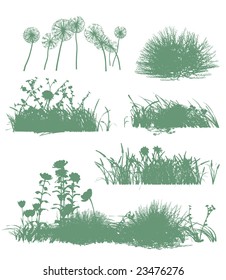 six grass silhouettes