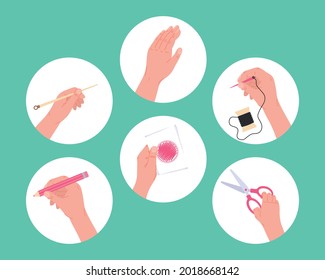 six hands made projects icons