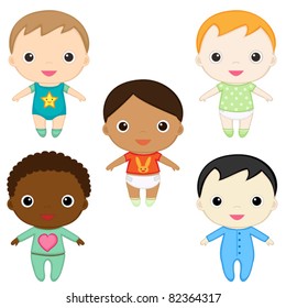 Baby Cartoon Multicultural Images, Stock Photos & Vectors | Shutterstock