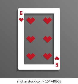 Six of hearts playing card