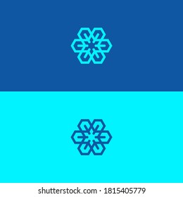 Six Hexagons Forming A Snowflake Logo