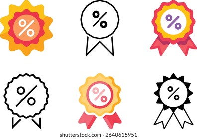 Six icon Collection of Colorful Sticky Notes and Notepads with Lines and Curls