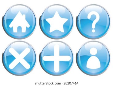 Six icon set in aqua style