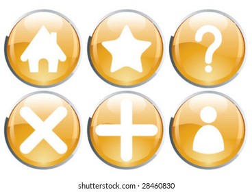 Six icon set in aqua style