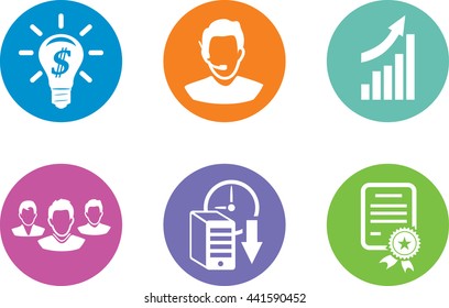 Six icons for website content. Vector