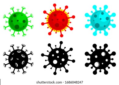 Six illustration vector of Pandemic  Novel Corona virus covid-19 2019-nCoV 