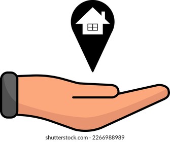 six illustrations of geolocation on a transparent background