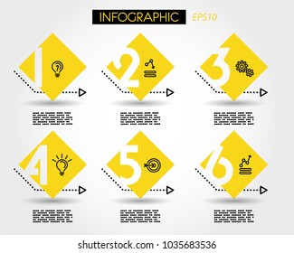 seis números cuadrados infográficos