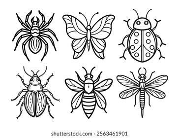 Six Insect and Bug Vector Set.