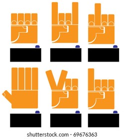 Six isolated signs of the hands