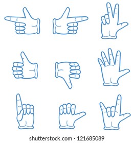 six isolated types of hand gestures