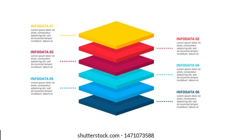 Six isometric infographic elements. Business template for presentation.